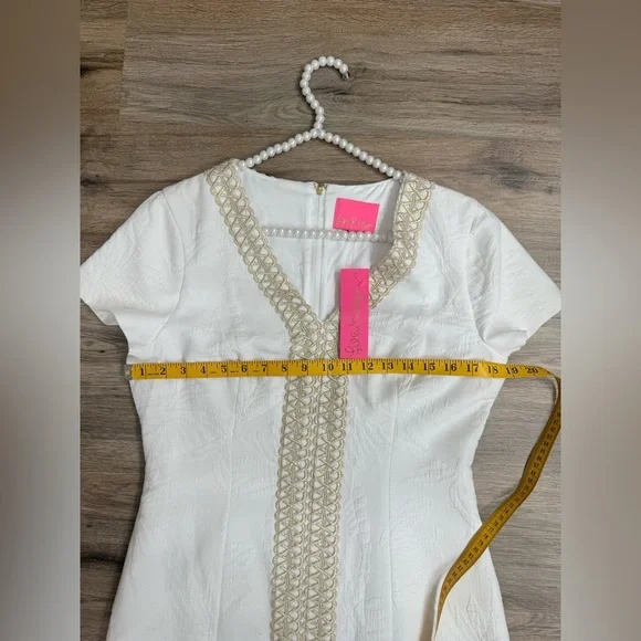 NWT Lilly Pulitzer Arie Stretch Shift Dress - Resort White Palm Paradise Sz 10 - Picture 9 of 11